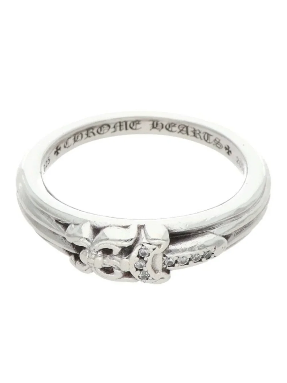 Chrome Hearts Baby Clsc P D Classic Dagger Pave Diamond Silver Ring